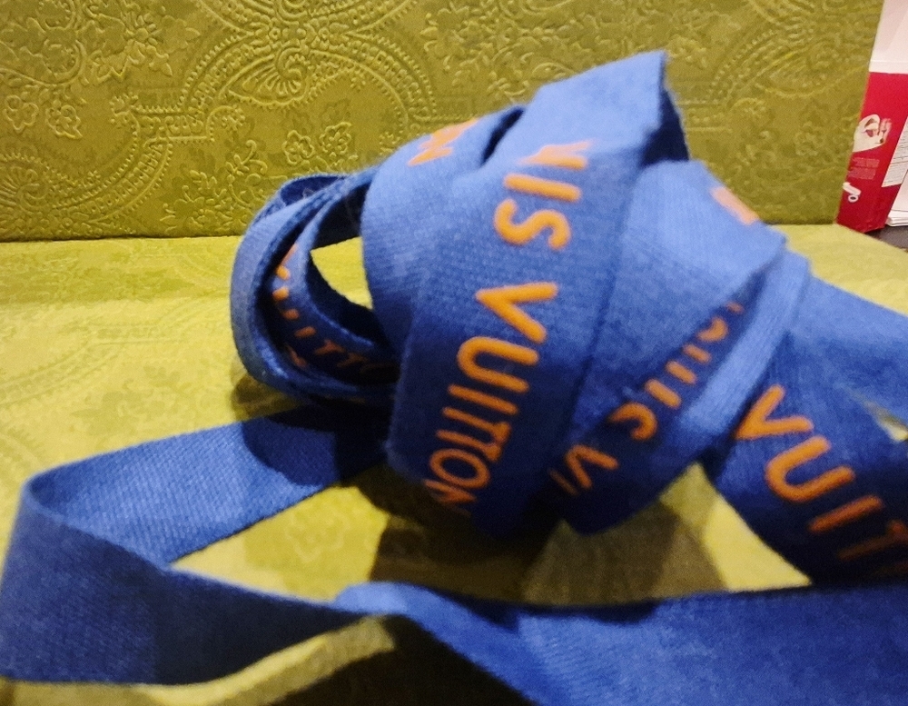 #6 Louis Vuitton Blue and Orange Ribbon 101 X0.5 LUXURY .